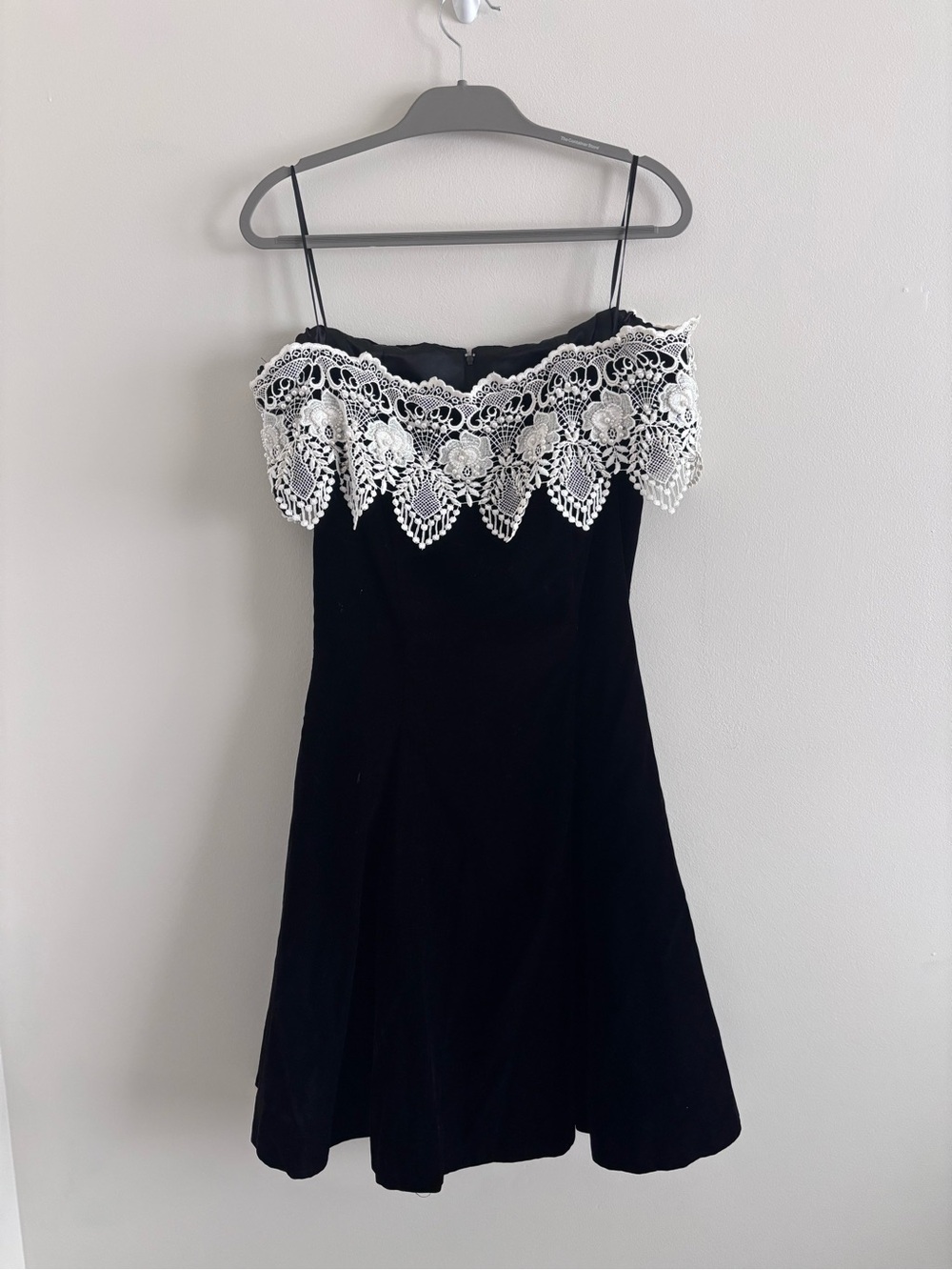 Vintage Jessica McClintock Black Velvet Mini Dress